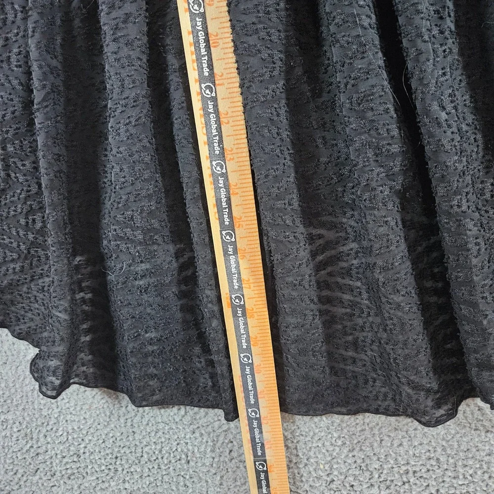 Ivy Jane Black Crushed Velvet Mixed Media Tie Cuff High Low Top Small‎ - Picture 6 of 7